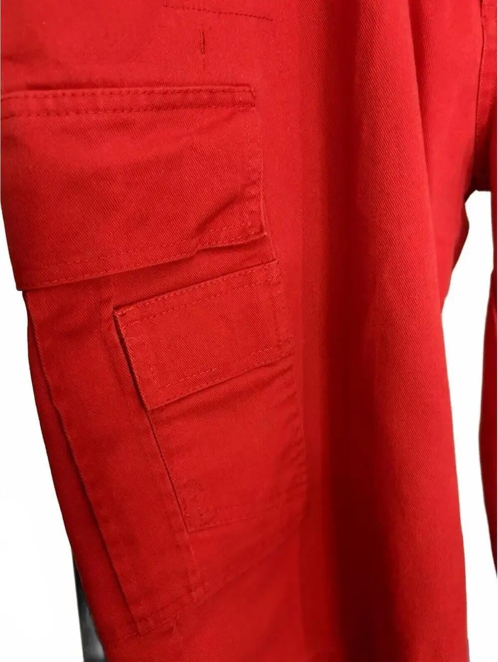BTL Men's Red Size 40 Cargo Shorts Cotton Blend Button Pockets Utility Workwear